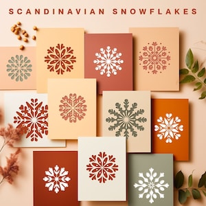 Snowflake Decorations for Christmas Cards - Digital Download for Cardmaking, Holiday Embellishments, and Festive Paper Crafts