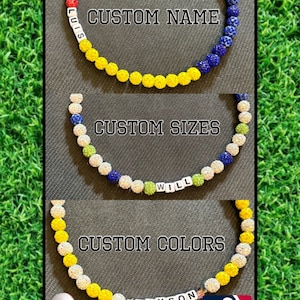 Collana da baseball con perline di strass (TAGLIE PERSONALIZZATE) Collana di strass con perline di Bryce Harper Phillies / Alvarado, Franco, Cabrera, Acuna