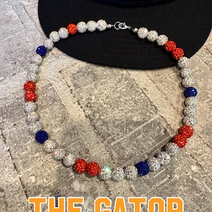 Rhinestone Beaded Baseball Necklace (ANY SIZE) Bryce Harper Phillies Beaded Rhinestone Necklace | Alvarado, Franco, Cabrera, Acuna