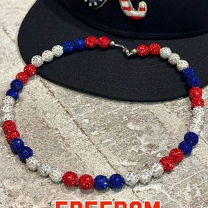 Rhinestone Beaded Baseball Necklace (ANY SIZE) Bryce Harper Phillies Beaded Rhinestone Necklace | Alvarado, Franco, Cabrera, Acuna