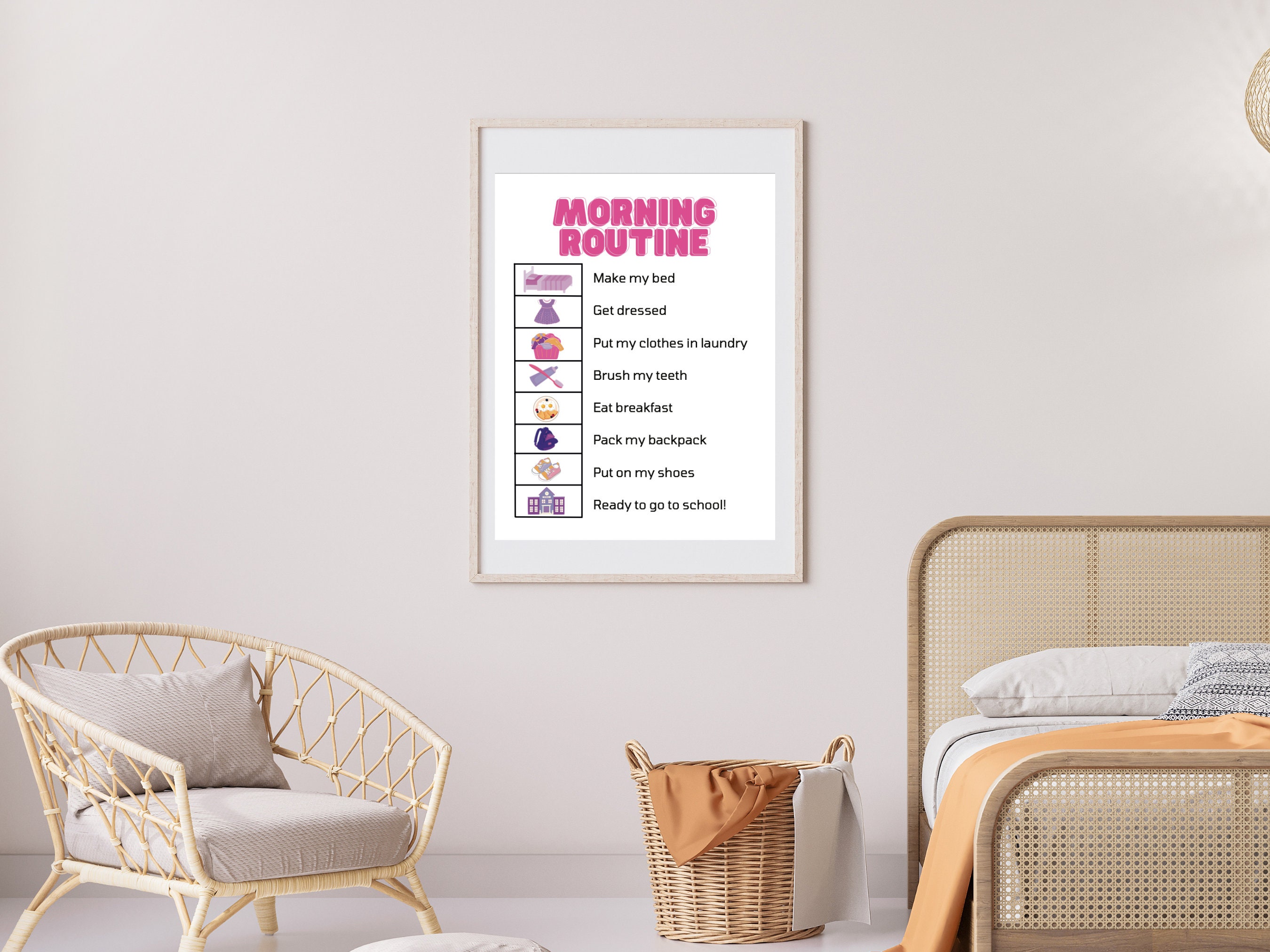 Morning Routine Printable Visual Aid Getting Ready Checklist Kid School ...