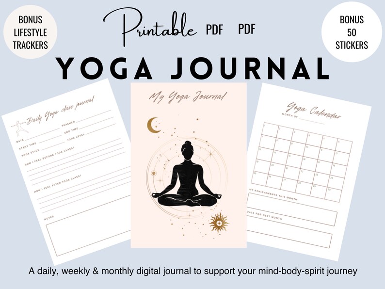 Yoga Planner Yoga Poses Journal Yoga Meditation Lifestyle Etsy