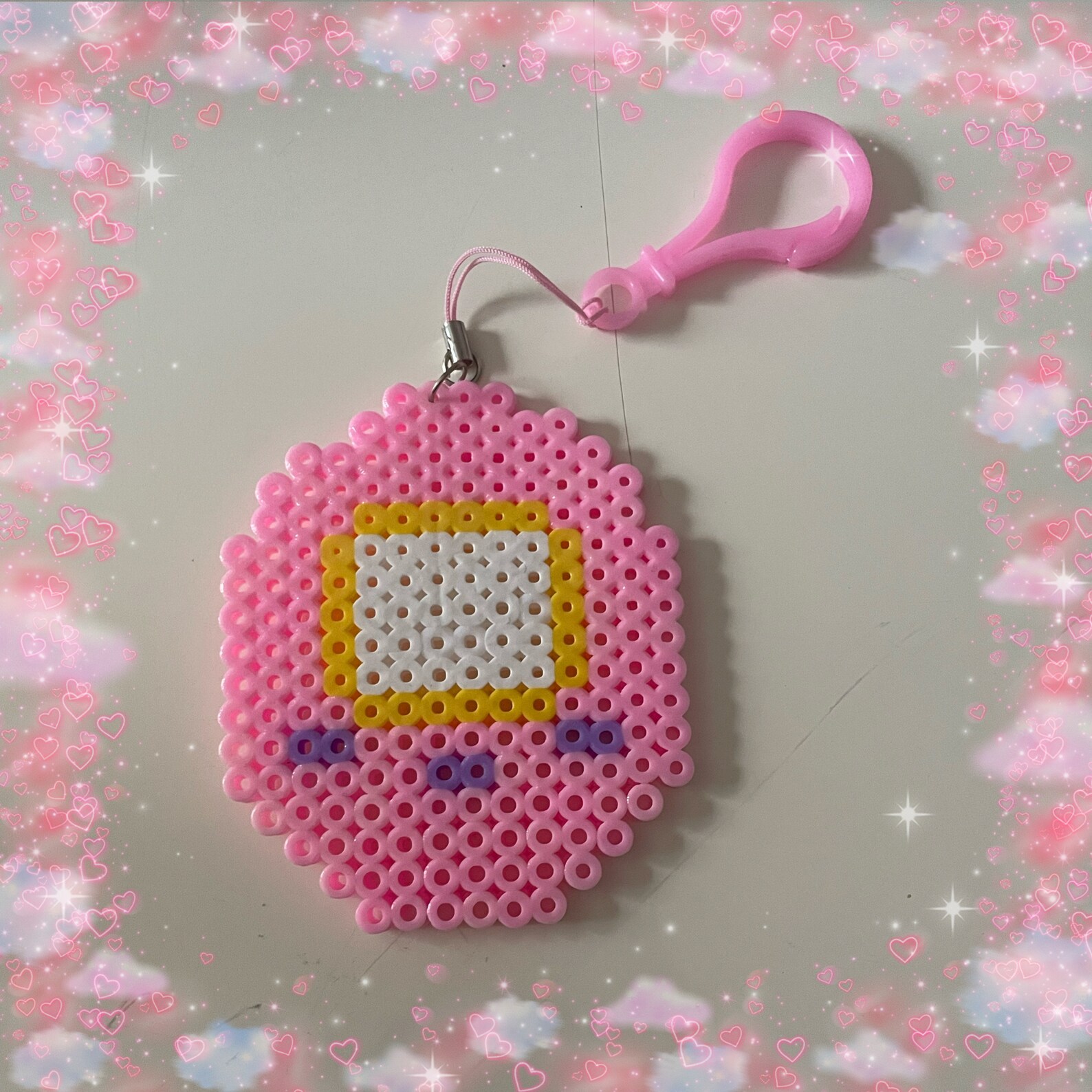 Tamagotchi Perler Bead Cute Aesthetic Keychain Charm Etsy