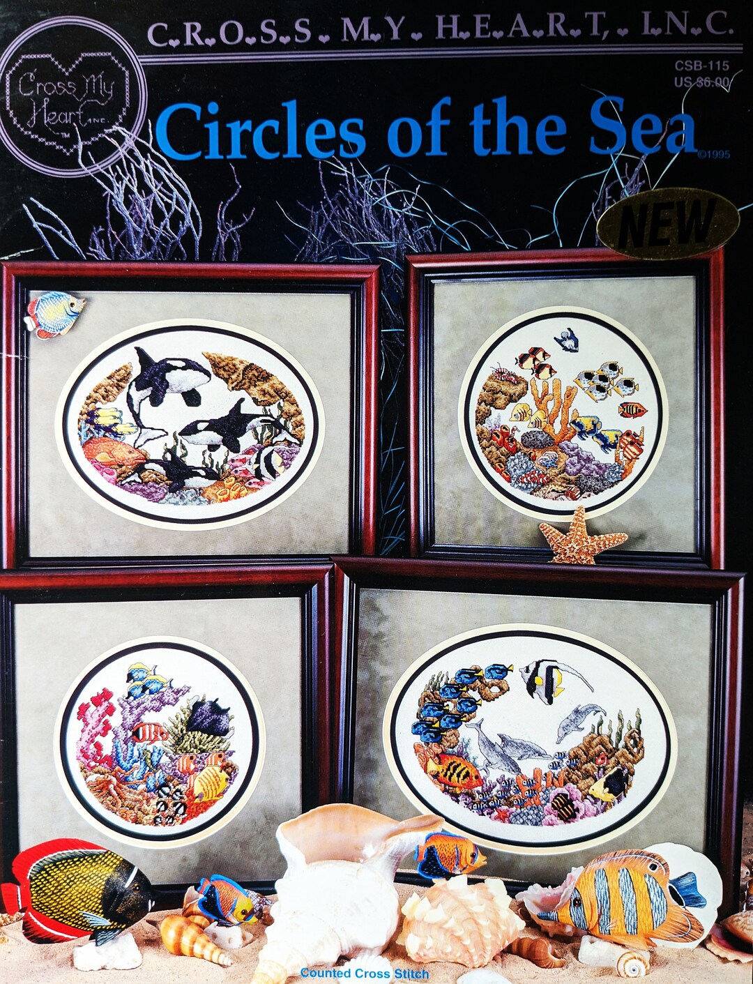 CIRCLE of THE SEA Cross Stitch Pattern Booklet Orca Fish Dolphin - Etsy