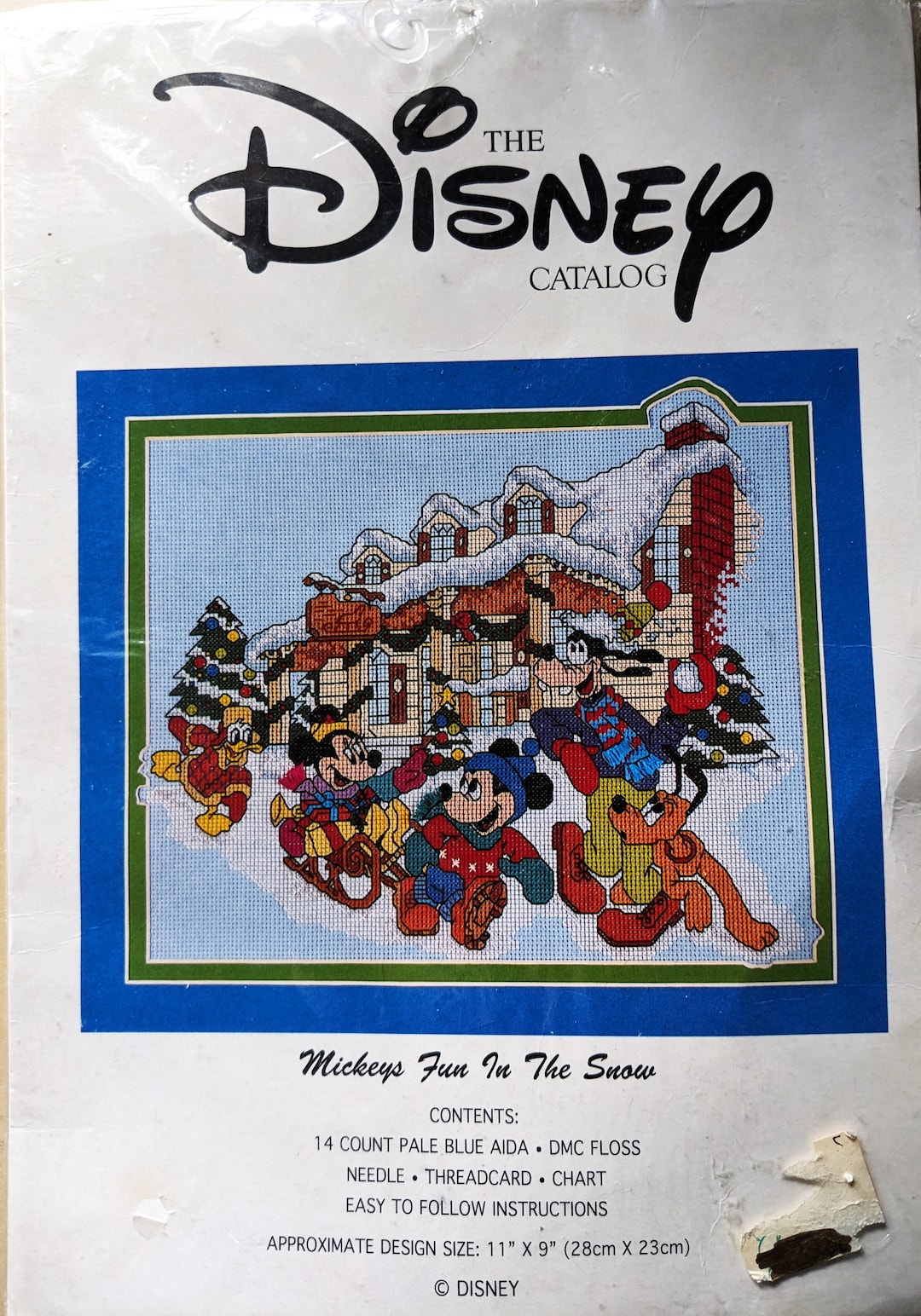 DISNEY RARE Cross Stitch Mickeys Fun in the Snow Mickey Minnie Donald Pluto Goofy KIT Etsy