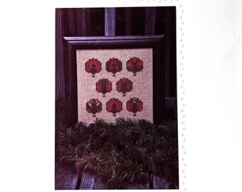 TURKEY Cross Stitch Pattern Chart Thanksgiving Watercolor Turkeys