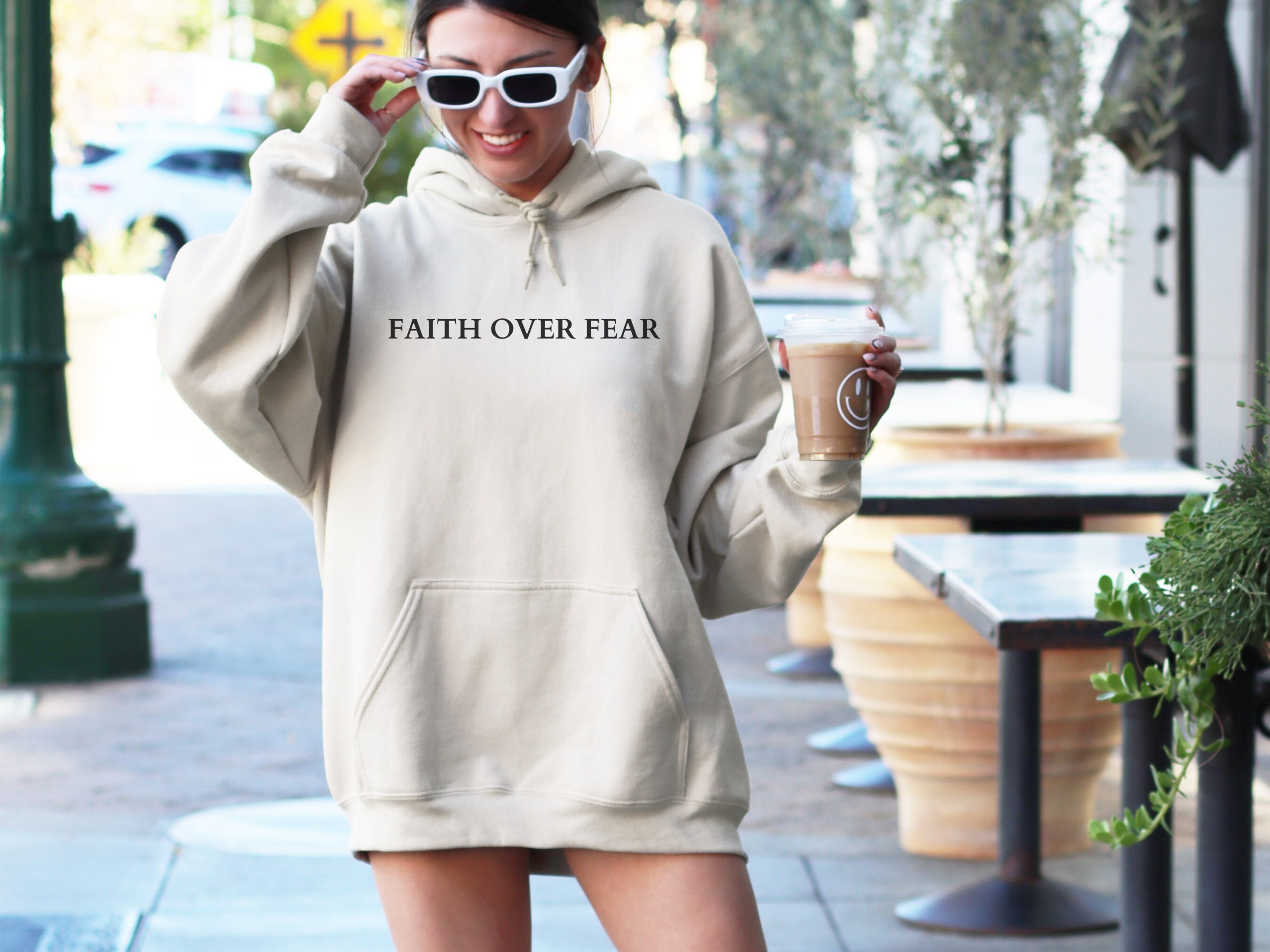 Faith Over Fear Hoodie, Christian Sweatshirt, Aesthetic Christian ...