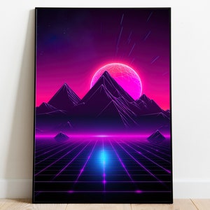 Synthwave Poster | Vaporwave Poster | 80s Nostalgia Retrowave Wall Art | Cool Neon Poster