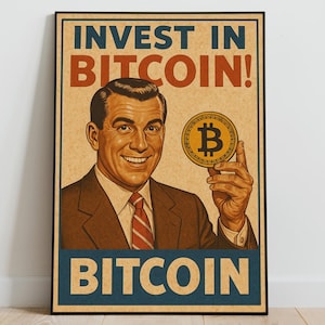 Bitcoin Art Crypto Bitcoin Poster Bitcoin Wall Art Crypto BTC Poster Buy Bitcoin Finance Poster Decor Print
