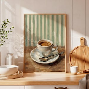 Retro Coffee Poster Art – Sage Green Coffee Bar Decor, Espresso Print, Kitchen Coffee Wall Art, Modern Coffee Shop Decor image 7
