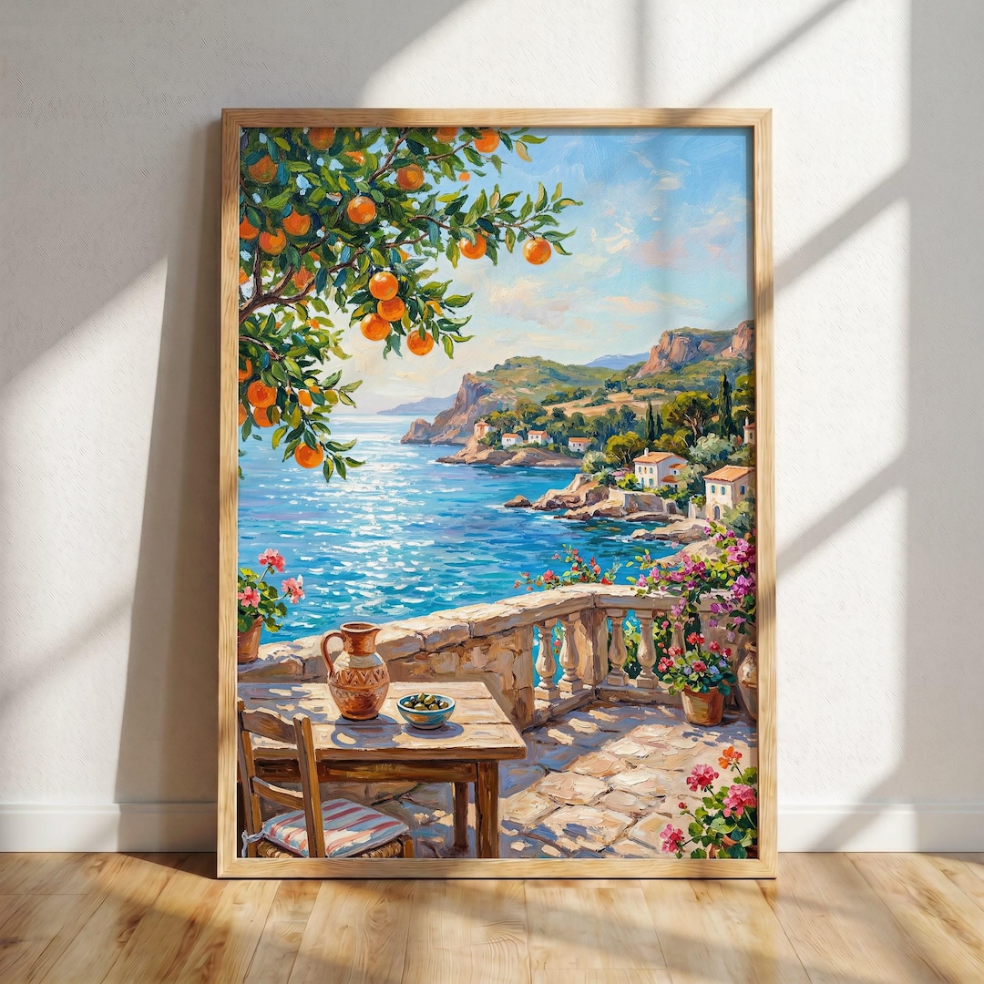 Amalfi Coast Art - Coastal Wall Art, Mediterranean Print, Italian ...