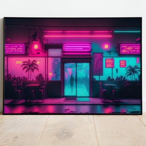 Vaporwave Poster | Synthwave Poster Decor | Cool Neon Poster 24x36 | Gaming Room Decor | 80s Nostalgia Retrowave Wall Art