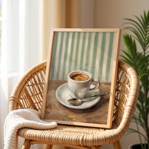 Retro Coffee Poster Art – Sage Green Coffee Bar Decor, Espresso Print, Kitchen Coffee Wall Art, Modern Coffee Shop Decor image 4