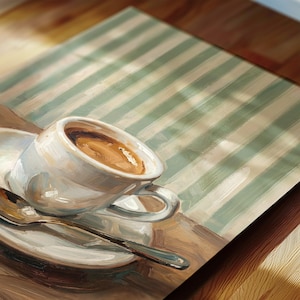May include: A white ceramic mug with a black handle and the text "But First, Coffee" in a black, bold font. The mug is on a white surface.