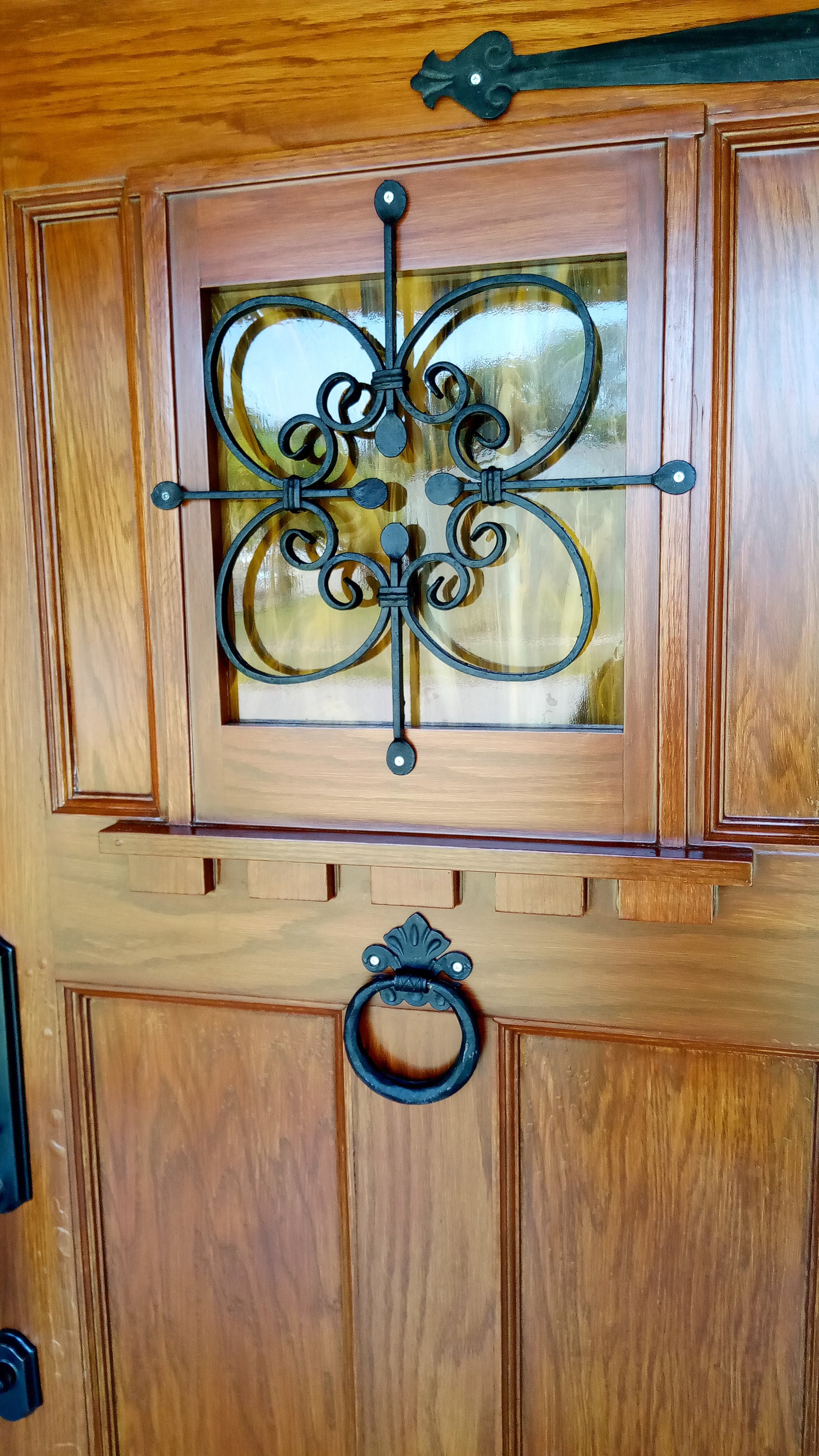 Craftsman Style Entry Door & Art Glass Mediterranean Iron Etsy