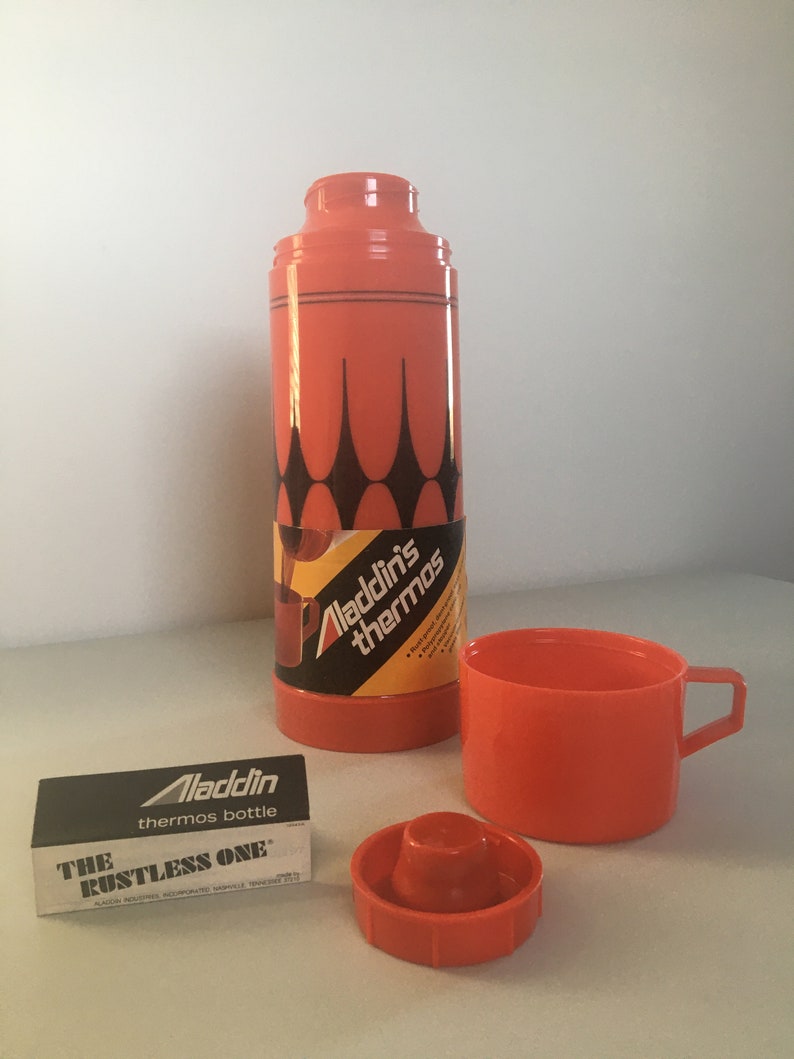 ALADDIN Thermos, Vintage Aladdin Thermos, Vintage Thermos, Red Thermos
