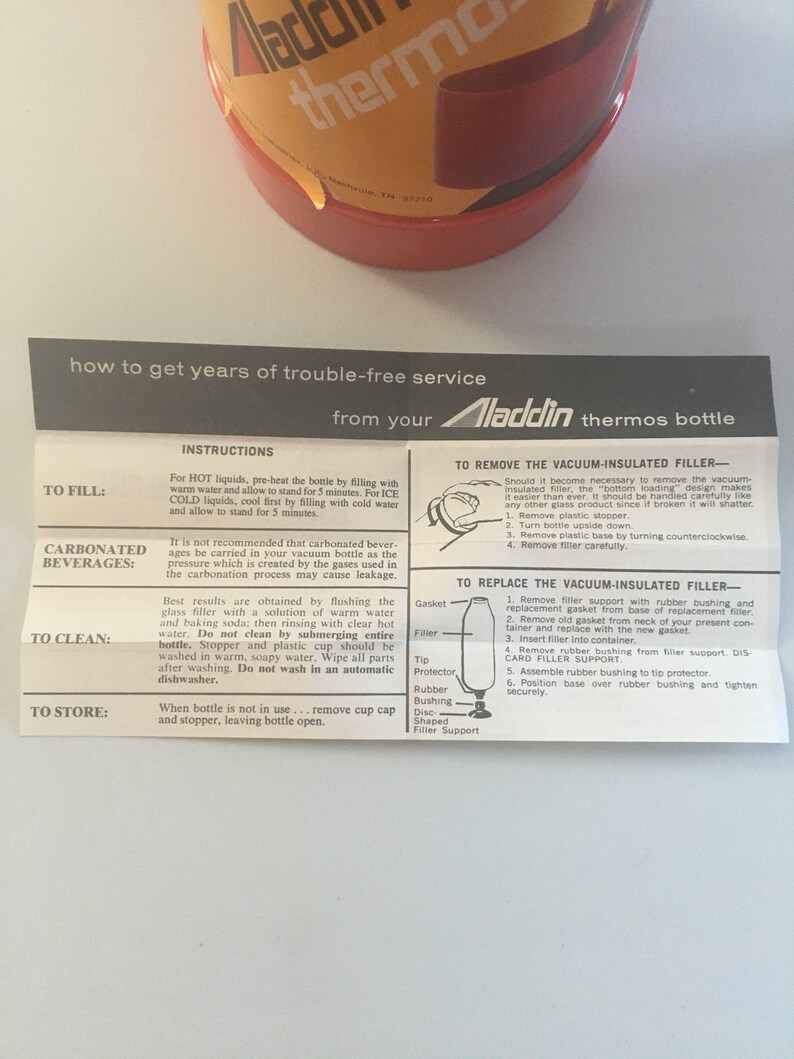 ALADDIN Thermos, Vintage Aladdin Thermos, Vintage Thermos, Red Thermos