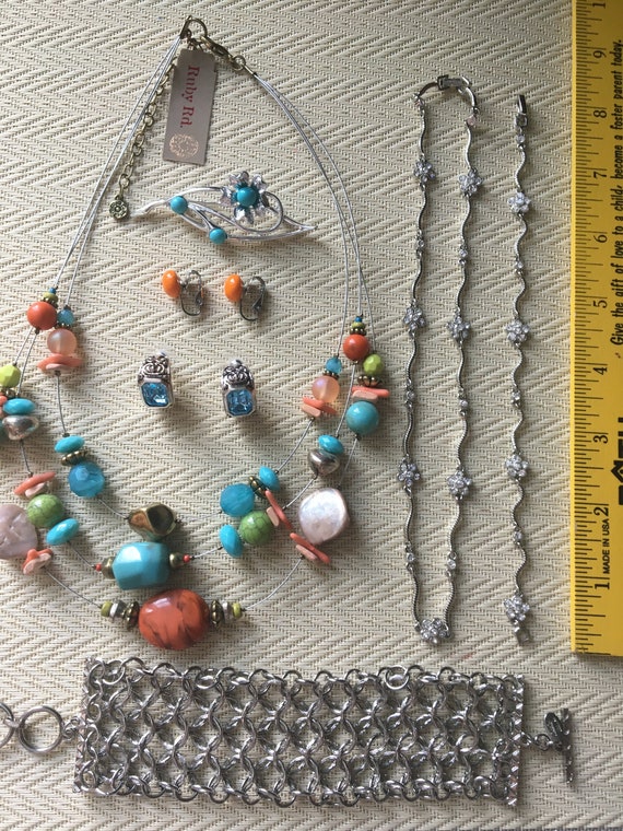 Jewelry Set of 7 Signed Cookie Lee Sarah Coventry Ruby Rd