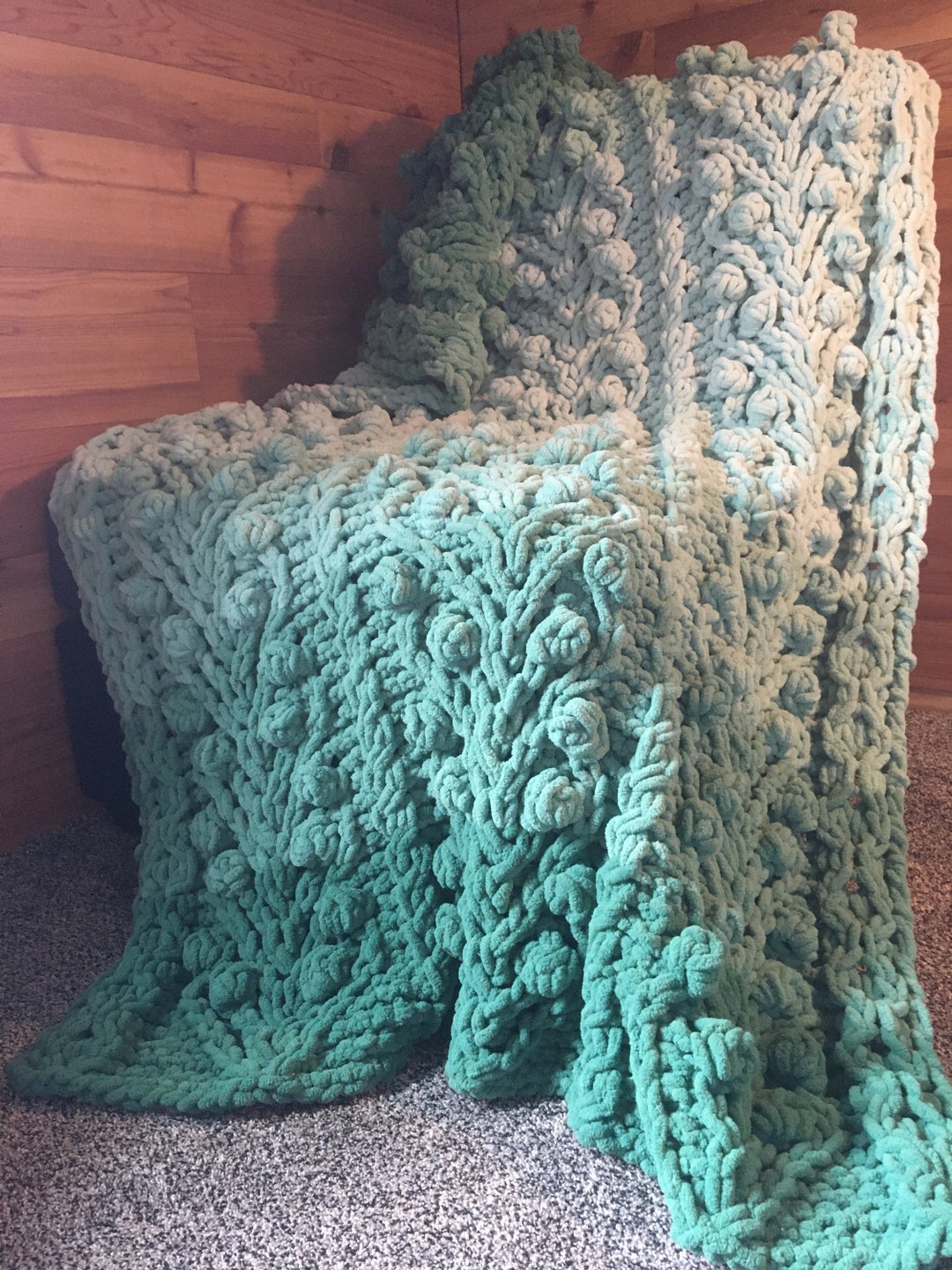 Chunky Knit Blanket Throw, 50x70, Loop Yarn Blanket Throw, Luxury Style