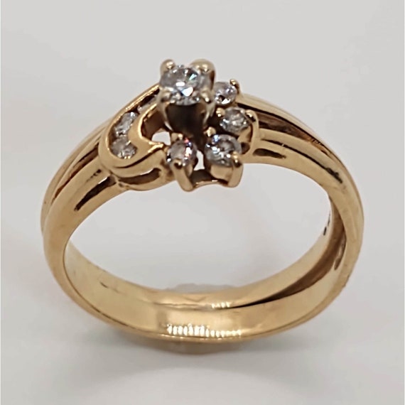 Solitaire Diamond Engagement Ring w/ Insert 14 K … - image 4