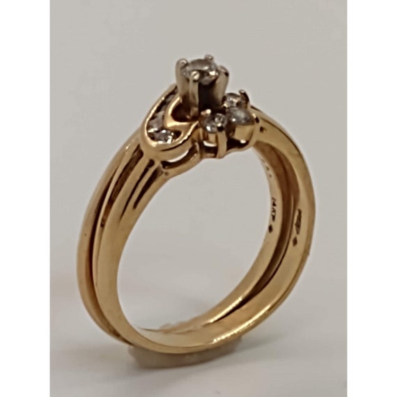 Solitaire Diamond Engagement Ring w/ Insert 14 K … - image 5