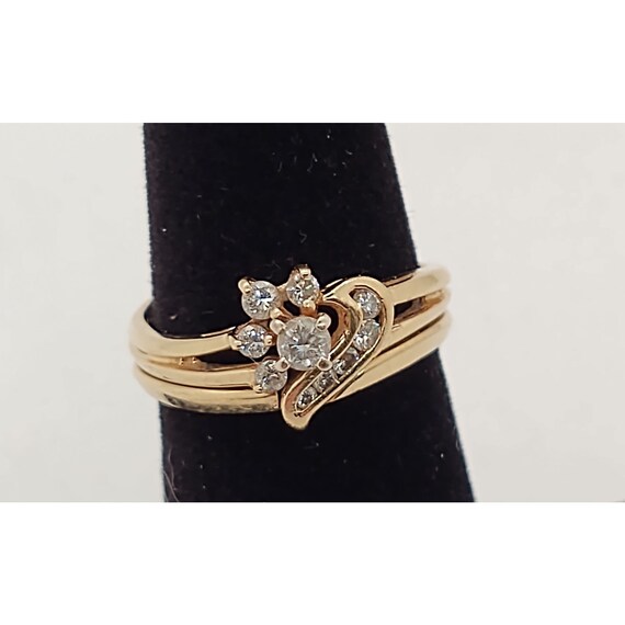 Solitaire Diamond Engagement Ring w/ Insert 14 K … - image 1