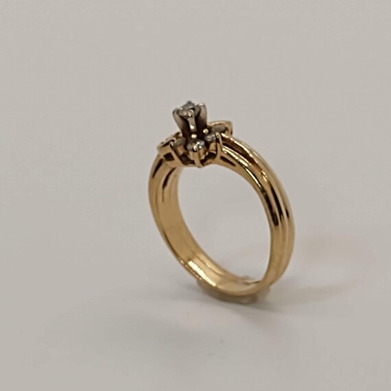 Solitaire Diamond Engagement Ring w/ Insert 14 K … - image 6