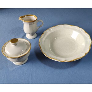 Mikasa Garden Club EC 400 Vintage Dinnerware, Creamer and Sugar Set, Serving Bowl