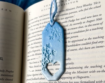 Shimmering Heart Mandala Bookmark - Handmade Polymer Clay - Sapphire Blue Ombre - Unique Book Lover's Gift!