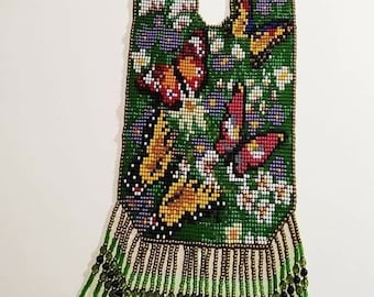 Butterfly Beaded Necklace African/Handmad Necklace /Elegant/colorful/ cultural/Maasai Jewellery/beaded Necklace/long necklace/With Earrings