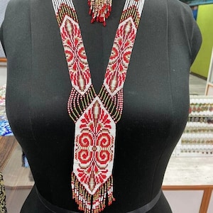 Ukrainian Gerdan Necklace |Chunky|Ethnic |Tribal |Ukrainian Necklace |Unique |African Woman Necklace with earring,for gifted