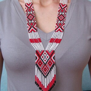African Handmade Beaded Choker Necklace |Chunky| Ethnic |Tribal |White &RED Necklace |Unique |African Woman Necklace with earring