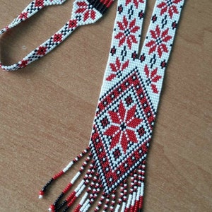 African Handmade Beaded Choker Necklace |Chunky| Ethnic |Tribal |White &RED Necklace |Unique |African Woman Necklace with earring