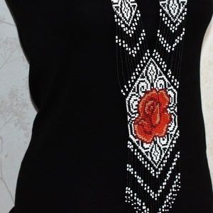 Flower Beaded ,Ukrainian Necklace ,beaded necklace, Gerdan with national Ukrainian pattern in traditional, Ukrainian ,with Earring Free