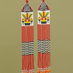 Perlenarbeit Ohrringe, Multi Farben Ohrringe Perlen Ohrringe ethnischen Ohrringe American native Seed Beads Ohrringe Fransen Ohrringe Boho Ohrringe
