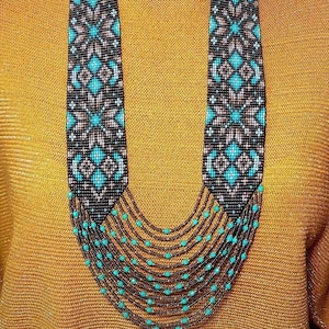 Ukrainian Gerdan Necklace |Chunky|Ethnic |Tribal |Ukrainian Necklace |Unique |African Woman Necklace with earring,for gifted