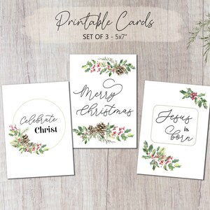 Printable Christian Christmas Cards, Jesus is Born Card Printable, Christmas Card Download, Merry Christmas Card Christian Verse Download