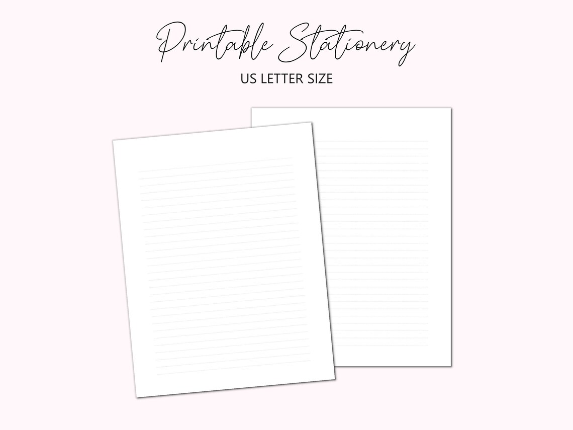 Lined Paper Printable: US Letter Stationery, Light Grey Lines - Etsy Canada