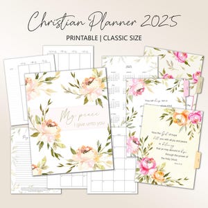 Christian Planner Printable, Faith Planner 2025 Classic Size, 2025 Christian Planner, Bible Verse Planner Faith, Printable Christian Journal