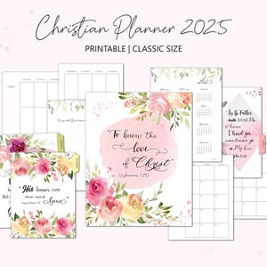Printable Christian Planner 2025 - Classic Size Faith Planner - Christian Scripture Planner - Printable 2025 Christian Journal