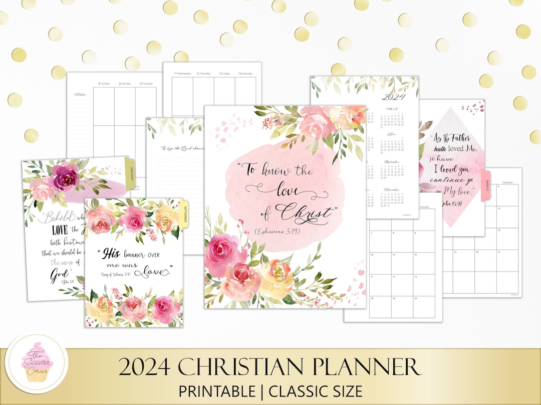 Printable Christian Planner 2024 Classic Size Faith Planner Christian ...
