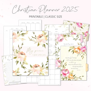 Printable Christian Planner 2025 - Classic Size Faith Planner - Christian Scripture Planner - Printable 2025 Christian Journal