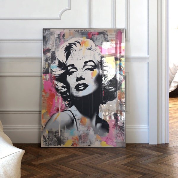 Marilyn Monroe Poster, Marilyn Monroe pop art/graffiti poster- digital download