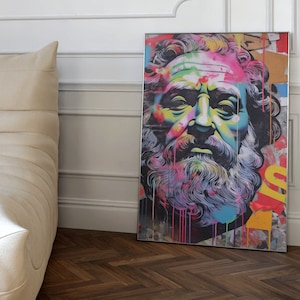 Pop art Zeus poster print, Graffiti art Zeus print, Greek Mythology poster, digital download