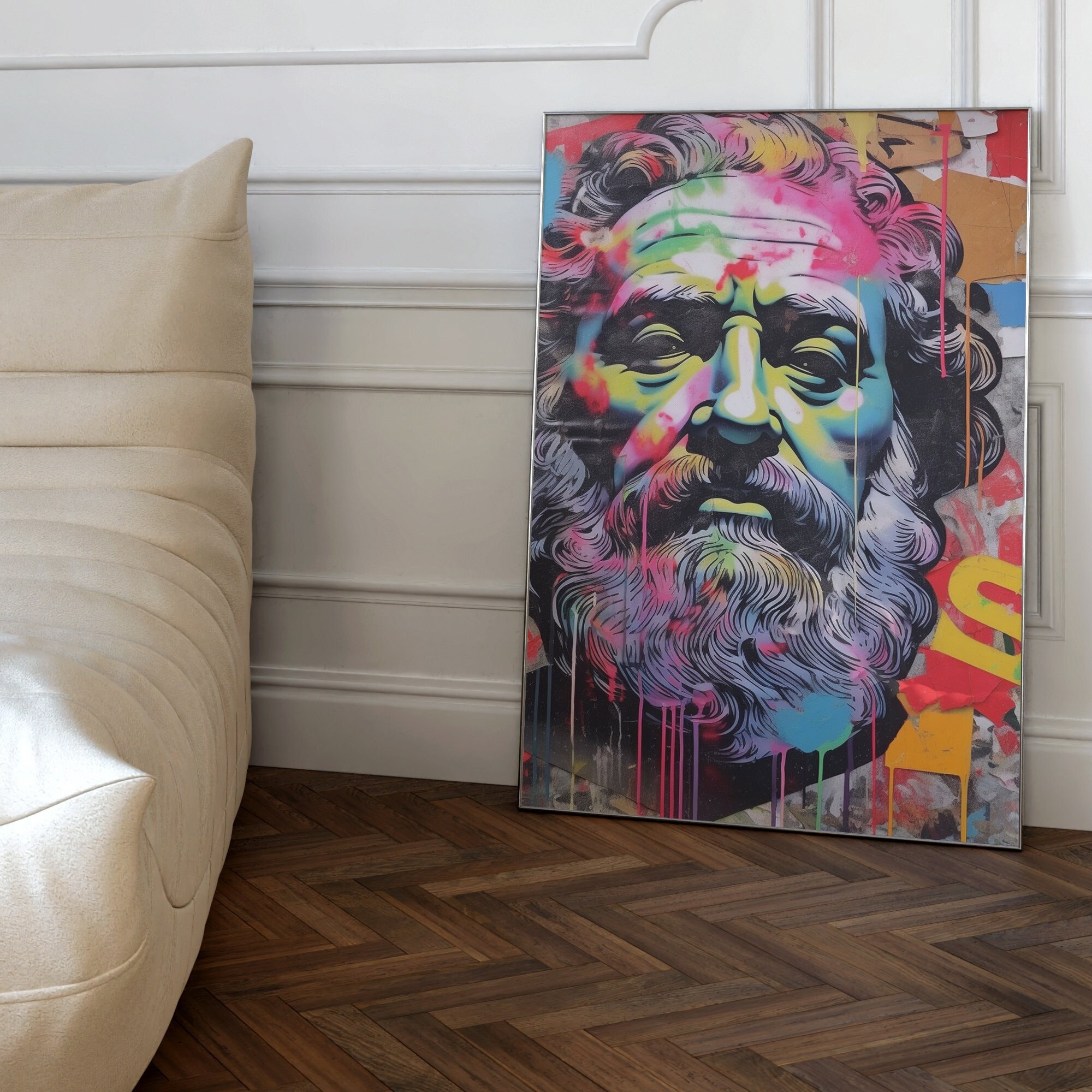Pop Art Zeus Poster Print, Graffiti Art Zeus Print, Greek Mythology ...