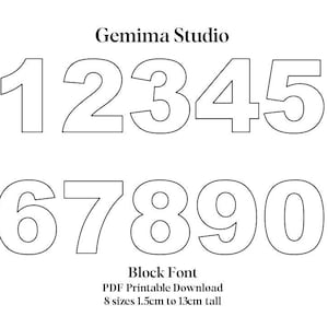 PDF templates 8 sizes block numbers printable template