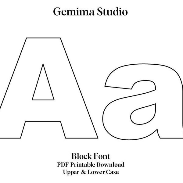 A to Z Block letter templates  upper & lower case PDF download