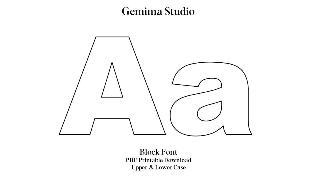 A to Z Block Letter Templates Upper Lower Case PDF Download Etsy