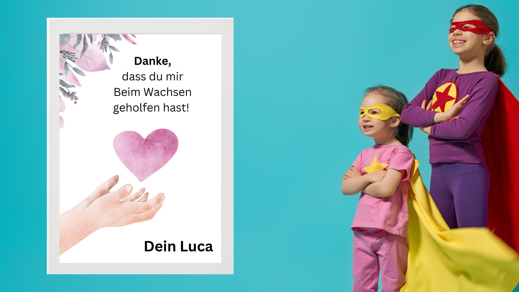  Danke Erzieherin, Danke Erzieher, Abschied Kita, Geschenk Hebamme Illustration 