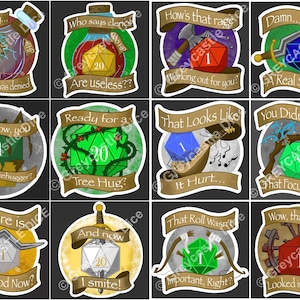 D&D Funny Class Stickers (3-Inch)